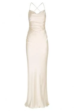 Shona Joy LA LUNE LACE BACK MAXI DRESS - CREAM