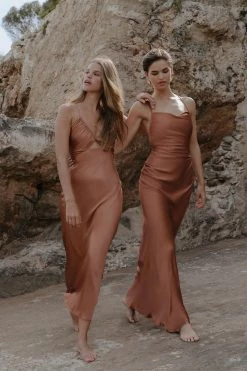 Shona Joy DRESSES LA LUNE RUCHED BODICE MIDI DRESS - COPPER