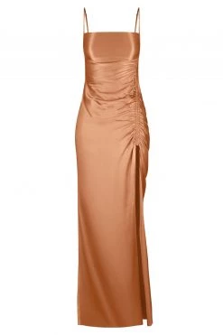 Shona Joy LA LUNE RUCHED MAXI DRESS - COPPER