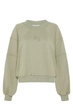 Shona Joy TOPS SJ LOGO BATWING SWEATER - SAGE