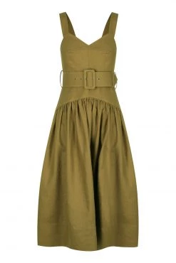 Shona Joy DRESSES LUCILLE LINEN MIDI DRESS - CUMIN