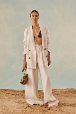 Shona Joy LUNA LINEN DOUBLE BREASTED BLAZER - NATURAL BEST SELLERS 10 Shona Joy LUNA LINEN DOUBLE BREASTED BLAZER - NATURAL BEST SELLERS