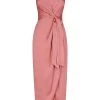 Shona Joy DRESSES LUXE TIE FRONT COCKTAIL DRESS - ROSE
