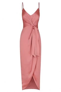 Shona Joy DRESSES LUXE TIE FRONT COCKTAIL DRESS - ROSE