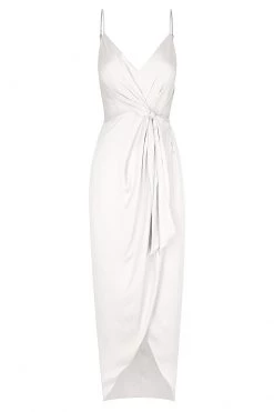 Shona Joy LUXE TIE FRONT COCKTAIL DRESS - IVORY DRESSES
