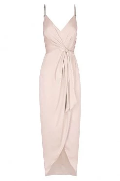 Shona Joy LUXE TIE FRONT COCKTAIL DRESS - PORCELAIN