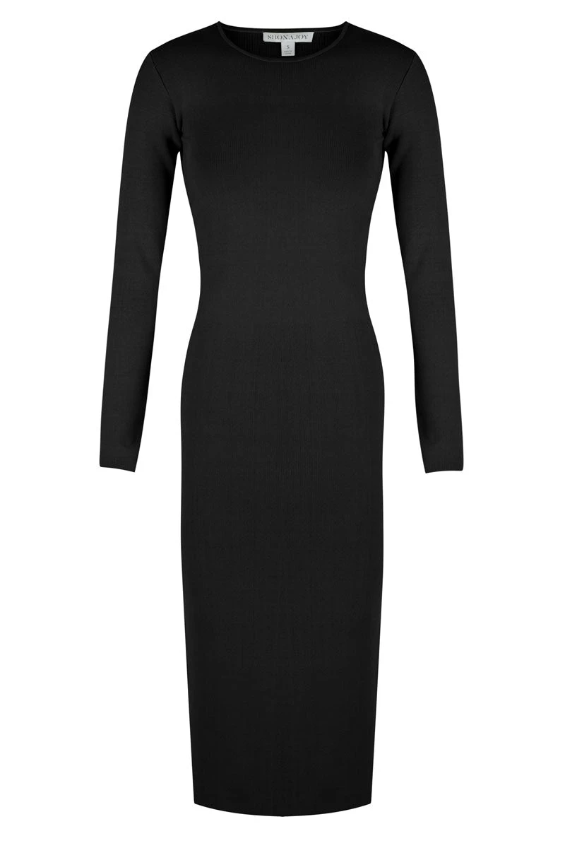 Shona Joy LYON LONG SLEEVE BACKLESS MIDI DRESS - BLACK 1 Shona Joy LYON LONG SLEEVE BACKLESS MIDI DRESS - BLACK