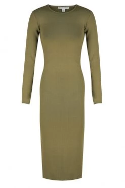 Shona Joy LYON LONG SLEEVE BACKLESS MIDI DRESS - OLIVE