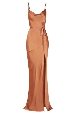 Shona Joy DRESSES LA LUNE BIAS COWL MAXI DRESS - COPPER