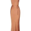 Shona Joy LA LUNE BIAS COWL MIDI DRESS - COPPER