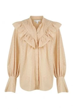 Shona Joy TOPS MAGNOLIA FRILL SHIRT - PEANUT BUTTER