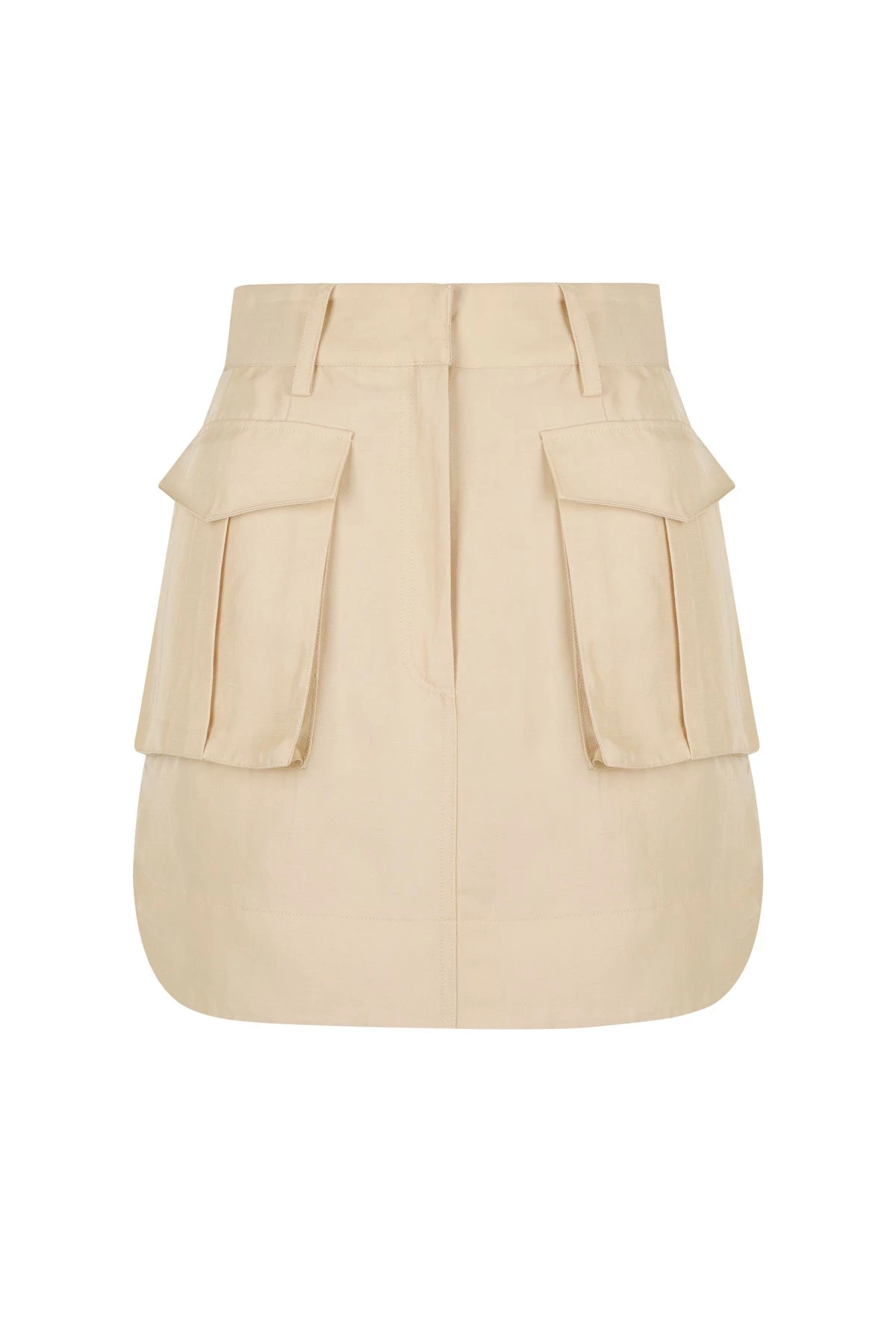 Shona Joy SKIRTS MATILDA LINEN UTILITY MINI SKIRT - PEANUT BUTTER 1 Shona Joy SKIRTS MATILDA LINEN UTILITY MINI SKIRT - PEANUT BUTTER