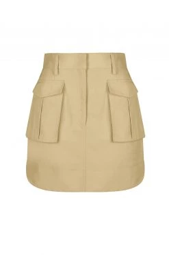 Shona Joy MATILDA LINEN UTILITY MINI SKIRT - WHEAT SKIRTS