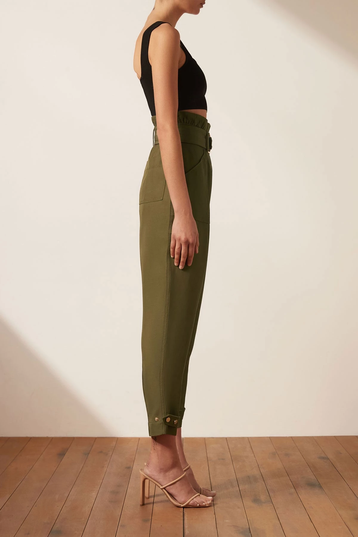 Shona Joy MATILDA LINEN UTILITY PAPERBAG PANT - FOREST SHORTS & PANTS 4 Shona Joy MATILDA LINEN UTILITY PAPERBAG PANT - FOREST SHORTS & PANTS