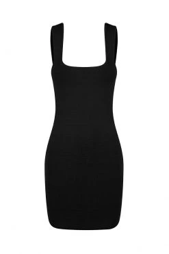 Shona Joy BASIC SQUARE NECK MINI DRESS - BLACK DRESSES