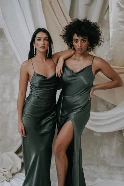 Shona Joy DRESSES LA LUNE BIAS COWL MAXI DRESS - OLIVE 9 Shona Joy DRESSES LA LUNE BIAS COWL MAXI DRESS - OLIVE