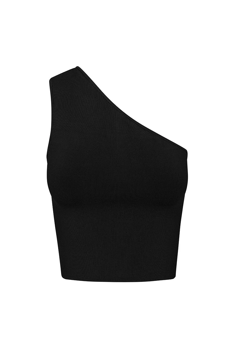 Shona Joy TOPS BASIC ONE SHOULDER TOP - BLACK 1 Shona Joy TOPS BASIC ONE SHOULDER TOP - BLACK