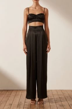 Shona Joy TOPS LA LUNE OPEN BACK BRALETTE - BLACK