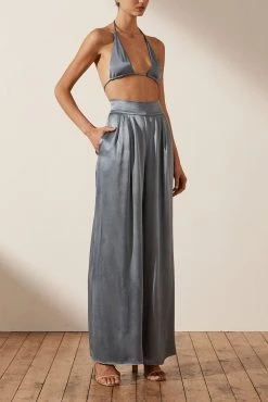 Shona Joy LA LUNE TUXEDO TROUSER - BLUE SMOKE