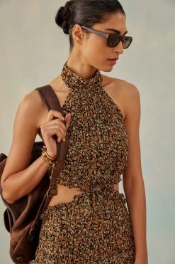 Shona Joy DRESSES PALOMA HIGH NECK CUT OUT MIDI DRESS