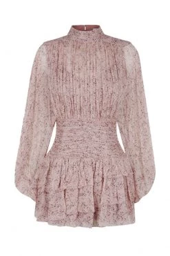 Shona Joy PAULETTE LONG SLEEVE RUCHED MINI DRESS DRESSES