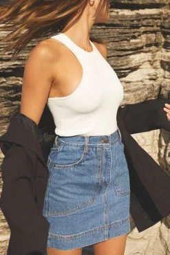 Shona Joy BASIC RACER BACK TOP - IVORY