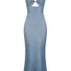 Shona Joy LA LUNE RUCHED BODICE MIDI DRESS - BLUE SMOKE