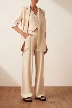 Shona Joy SARA UTILITY RELAXED PANT - CREMA