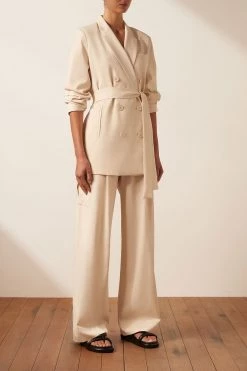 Shona Joy SARA DOUBLE BREASTED BLAZER - CREMA