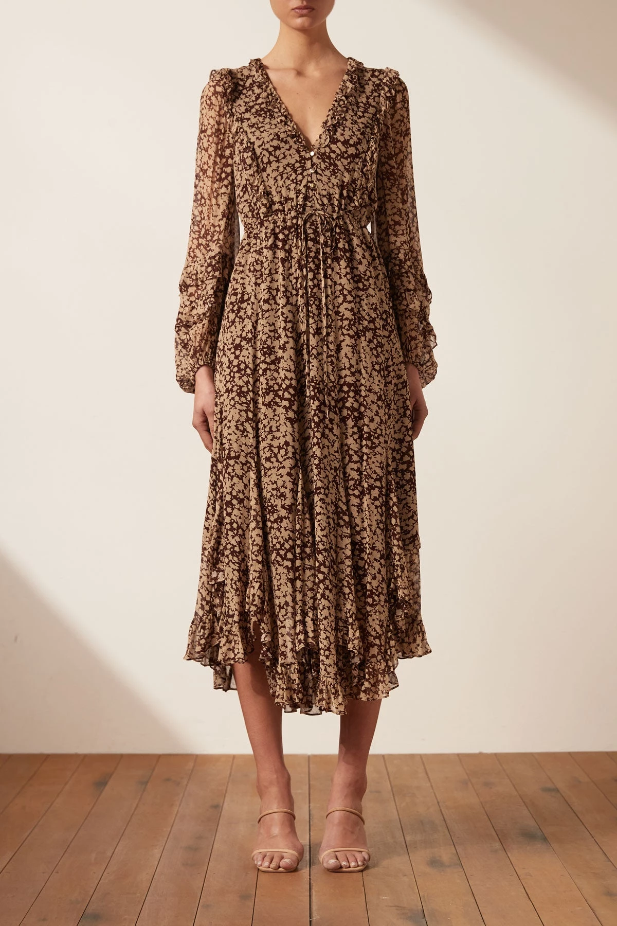 Shona Joy VALERIA BALLOON SLEEVE GODET MIDI DRESS DRESSES 2 Shona Joy VALERIA BALLOON SLEEVE GODET MIDI DRESS DRESSES