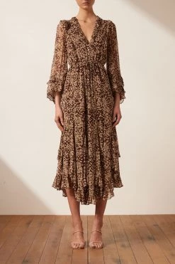 Shona Joy VALERIA BALLOON SLEEVE GODET MIDI DRESS DRESSES 11 Shona Joy VALERIA BALLOON SLEEVE GODET MIDI DRESS DRESSES