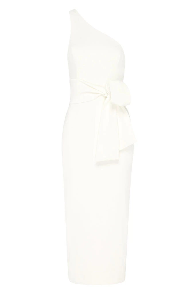 Shona Joy LUCY ONE SHOULDER MIDI DRESS - IVORY 1 Shona Joy LUCY ONE SHOULDER MIDI DRESS - IVORY