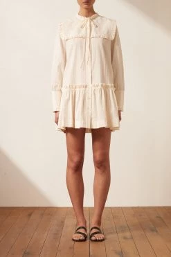 Shona Joy DRESSES ELLA FRILL CAPE MINI DRESS - VANILLA 11 Shona Joy DRESSES ELLA FRILL CAPE MINI DRESS - VANILLA