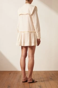 Shona Joy DRESSES ELLA FRILL CAPE MINI DRESS - VANILLA 10 Shona Joy DRESSES ELLA FRILL CAPE MINI DRESS - VANILLA