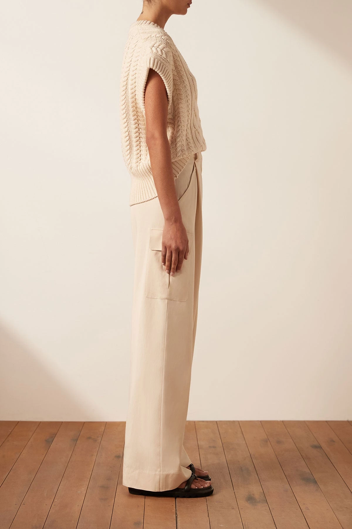 Shona Joy EVA CABLE VEST - CREMA TOPS 6 Shona Joy EVA CABLE VEST - CREMA TOPS