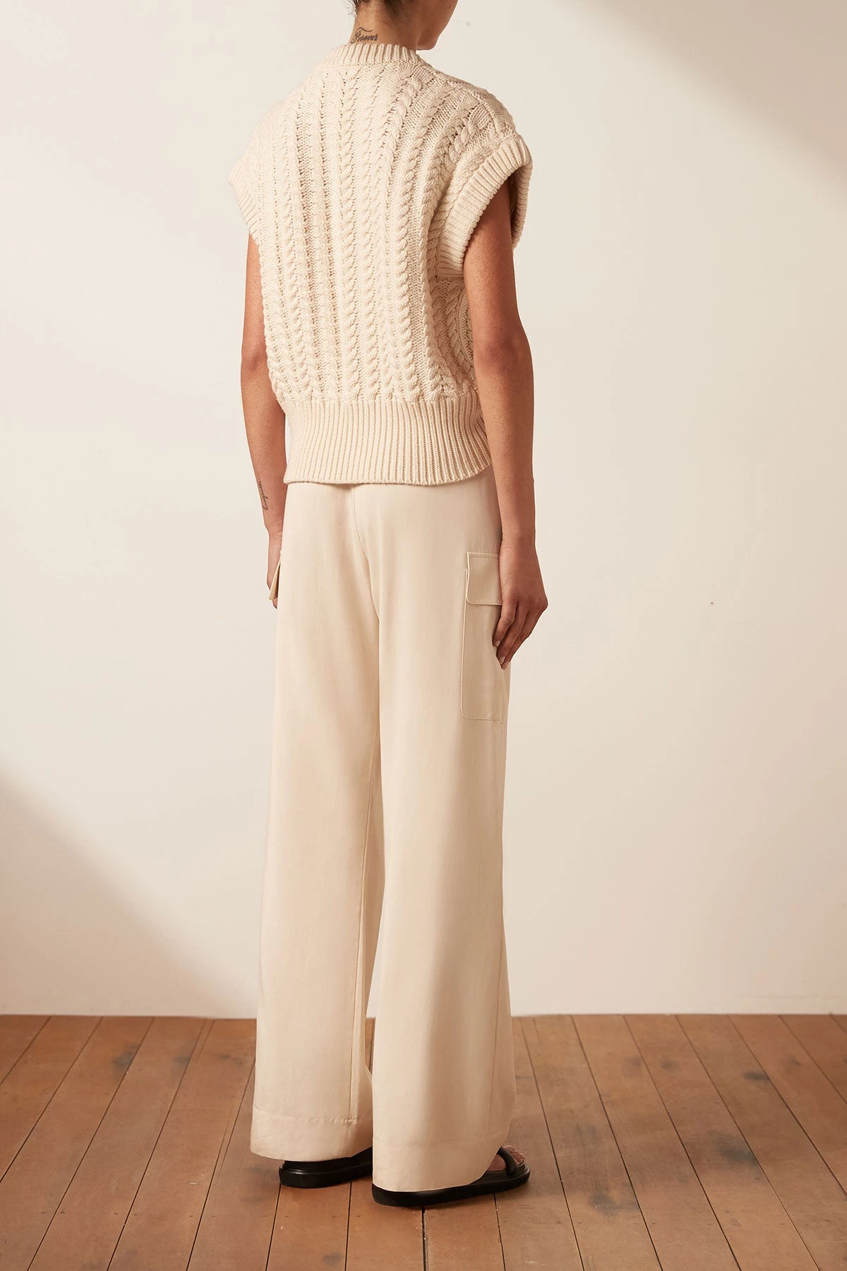 Shona Joy EVA CABLE VEST - CREMA TOPS 7 Shona Joy EVA CABLE VEST - CREMA TOPS