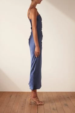 Shona Joy THALIA BIAS RUCHED MIDI DRESS - AEGEAN BLUE DRESSES 8 Shona Joy THALIA BIAS RUCHED MIDI DRESS - AEGEAN BLUE DRESSES