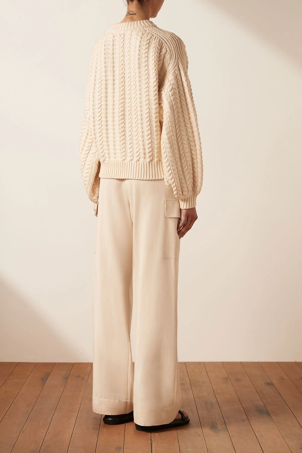 Shona Joy EVA CABLE JUMPER - CREMA 5 Shona Joy EVA CABLE JUMPER - CREMA