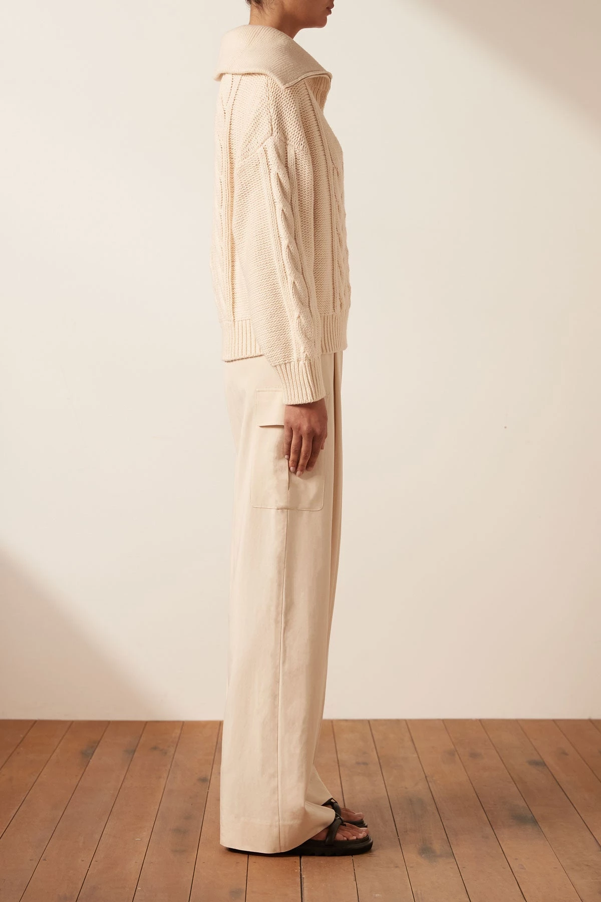 Shona Joy EVA CABLE ZIP UP JUMPER - CREMA TOPS 6 Shona Joy EVA CABLE ZIP UP JUMPER - CREMA TOPS