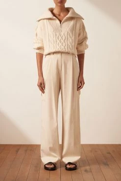 Shona Joy EVA CABLE ZIP UP JUMPER - CREMA TOPS 16 Shona Joy EVA CABLE ZIP UP JUMPER - CREMA TOPS