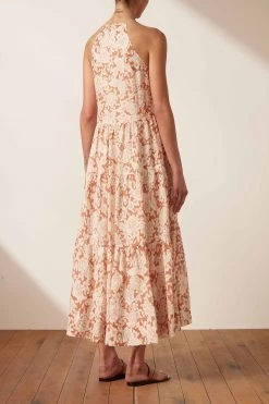 Shona Joy FLOR LINEN SLEEVELESS PIN TUCK TUXEDO MIDI DRESS 10 Shona Joy FLOR LINEN SLEEVELESS PIN TUCK TUXEDO MIDI DRESS