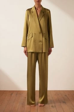 Shona Joy GIORGIA DOUBLE BREASTED BLAZER - OLIVE OIL 13 Shona Joy GIORGIA DOUBLE BREASTED BLAZER - OLIVE OIL