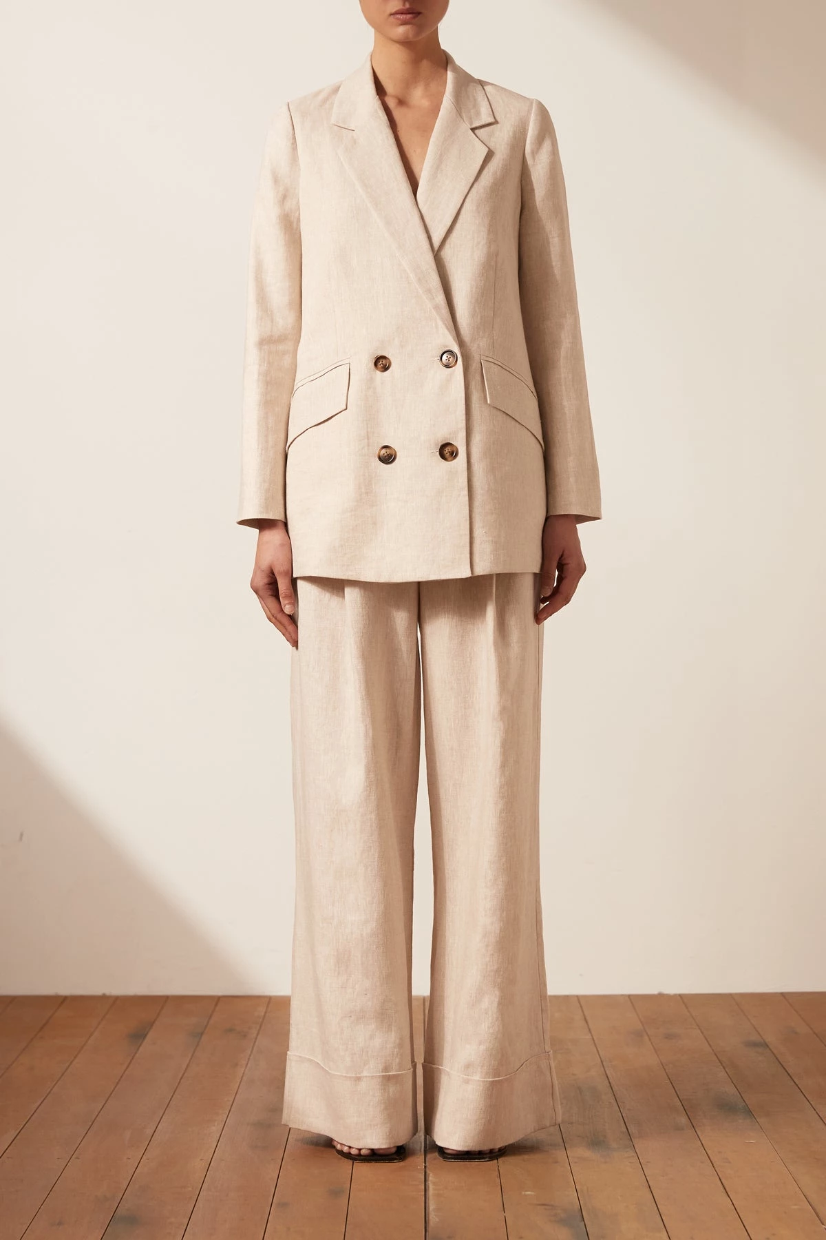 Shona Joy LUNA LINEN DOUBLE BREASTED BLAZER - NATURAL BEST SELLERS 8 Shona Joy LUNA LINEN DOUBLE BREASTED BLAZER - NATURAL BEST SELLERS