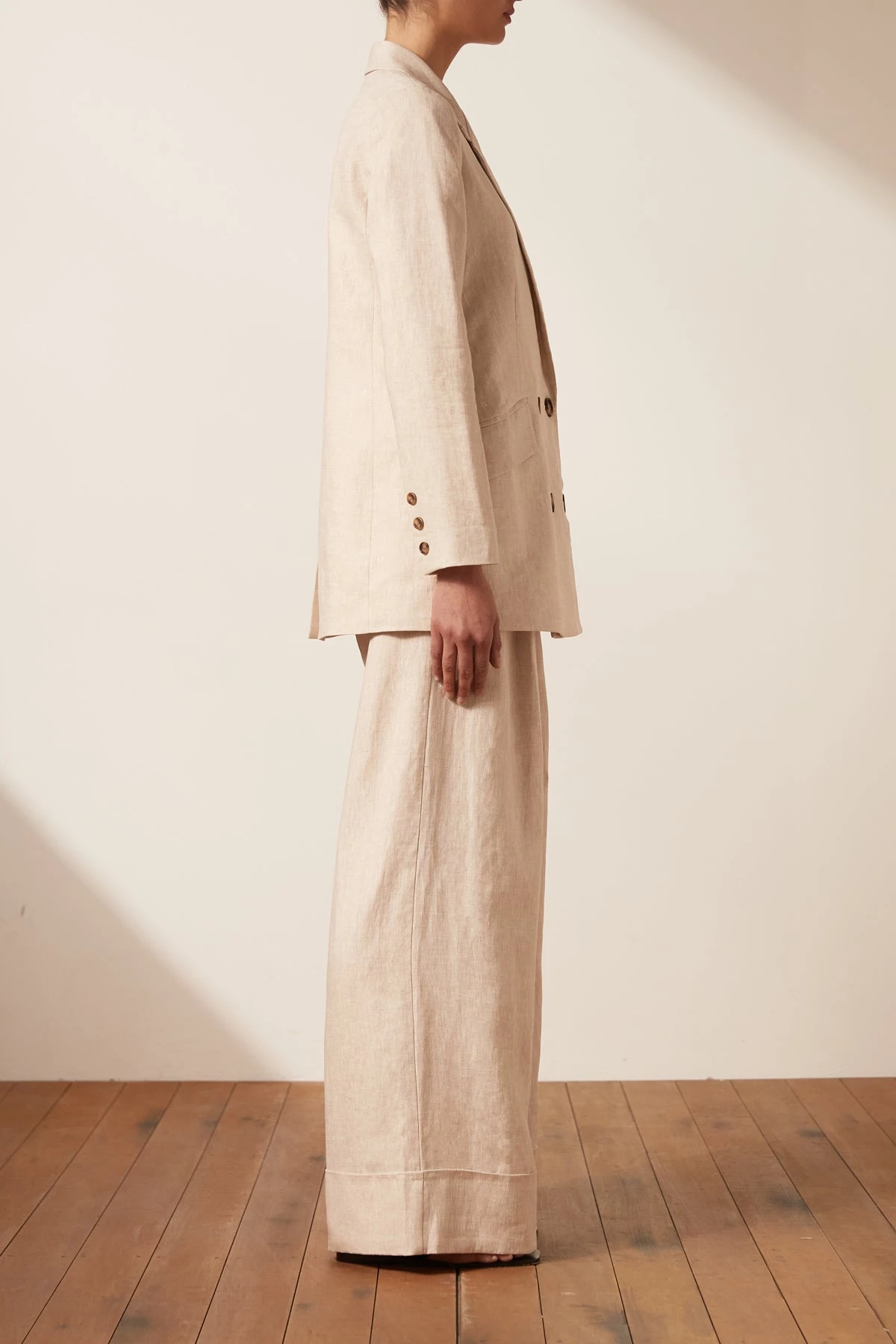 Shona Joy LUNA LINEN DOUBLE BREASTED BLAZER - NATURAL BEST SELLERS 6 Shona Joy LUNA LINEN DOUBLE BREASTED BLAZER - NATURAL BEST SELLERS