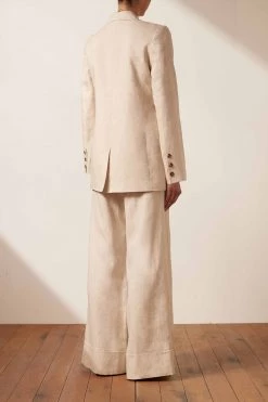 Shona Joy LUNA LINEN DOUBLE BREASTED BLAZER - NATURAL BEST SELLERS 14 Shona Joy LUNA LINEN DOUBLE BREASTED BLAZER - NATURAL BEST SELLERS