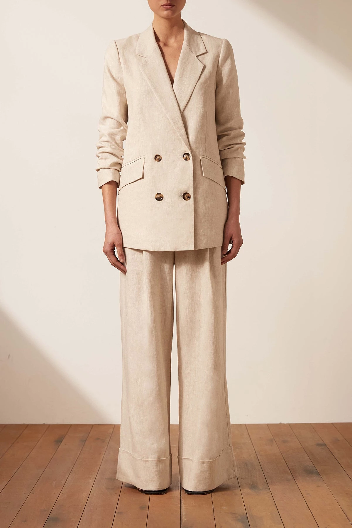 Shona Joy LUNA LINEN DOUBLE BREASTED BLAZER - NATURAL BEST SELLERS 4 Shona Joy LUNA LINEN DOUBLE BREASTED BLAZER - NATURAL BEST SELLERS