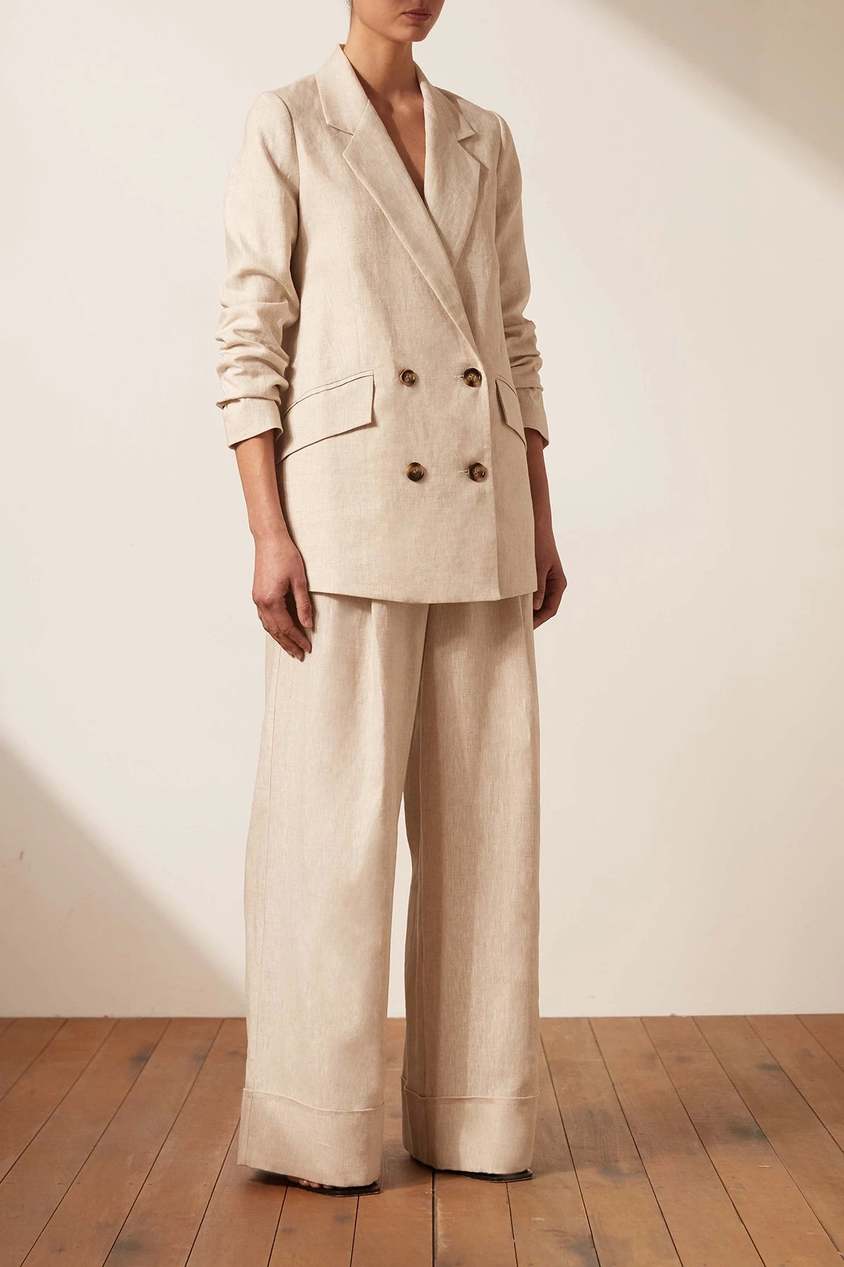 Shona Joy LUNA LINEN DOUBLE BREASTED BLAZER - NATURAL BEST SELLERS 5 Shona Joy LUNA LINEN DOUBLE BREASTED BLAZER - NATURAL BEST SELLERS