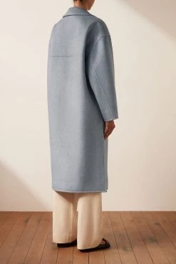 Shona Joy TOPS AZZURRA OVERSIZED LONG COAT - BLUE SMOKE