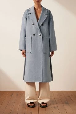 Shona Joy TOPS AZZURRA OVERSIZED LONG COAT - BLUE SMOKE