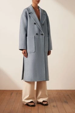 Shona Joy TOPS AZZURRA OVERSIZED LONG COAT - BLUE SMOKE